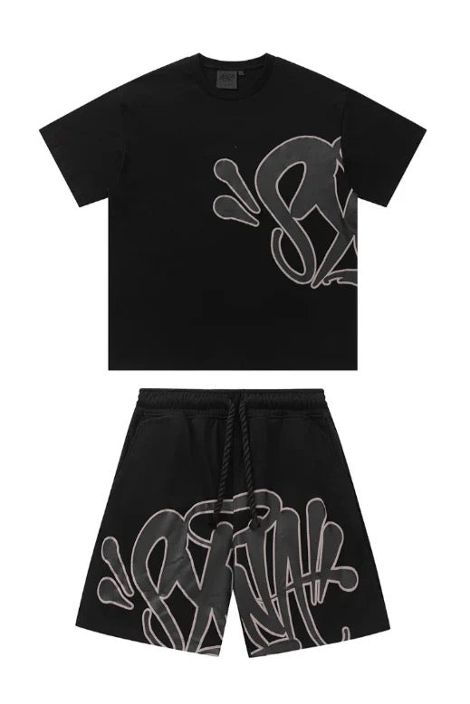 "Graffiti" Short Set Black