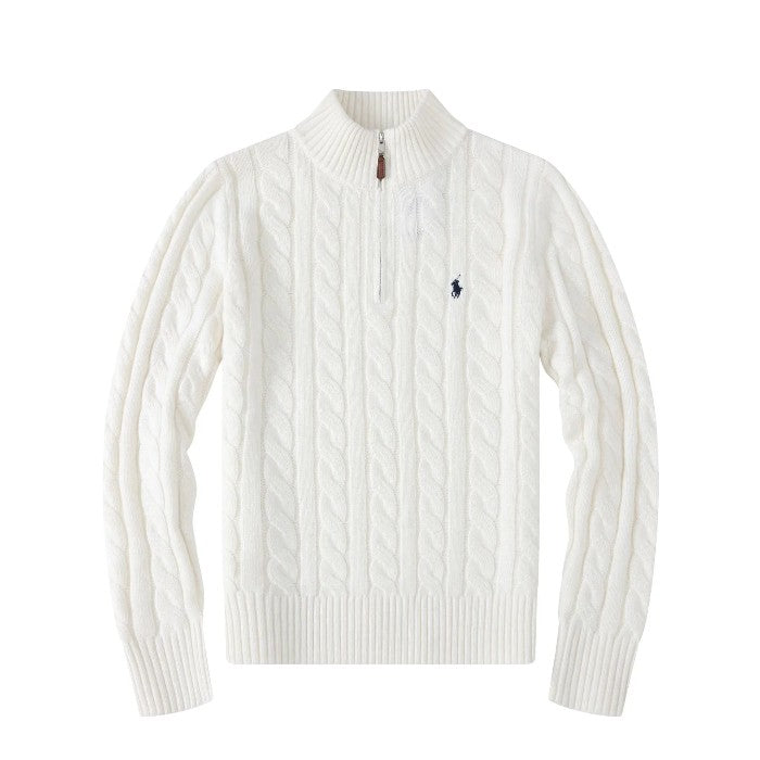 "RL" Cable Knit Quarter Zip