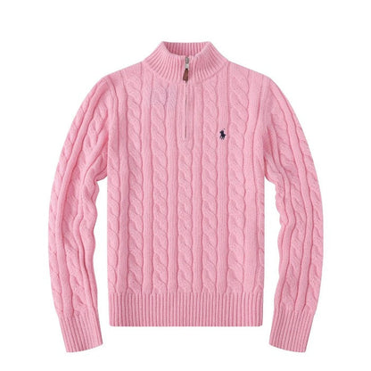 "RL" Cable Knit Quarter Zip